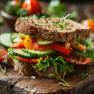 Delicious and healthy vegetable sandwich ready to serve