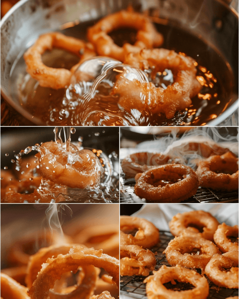 Step-by-step process for making crispy onion rings