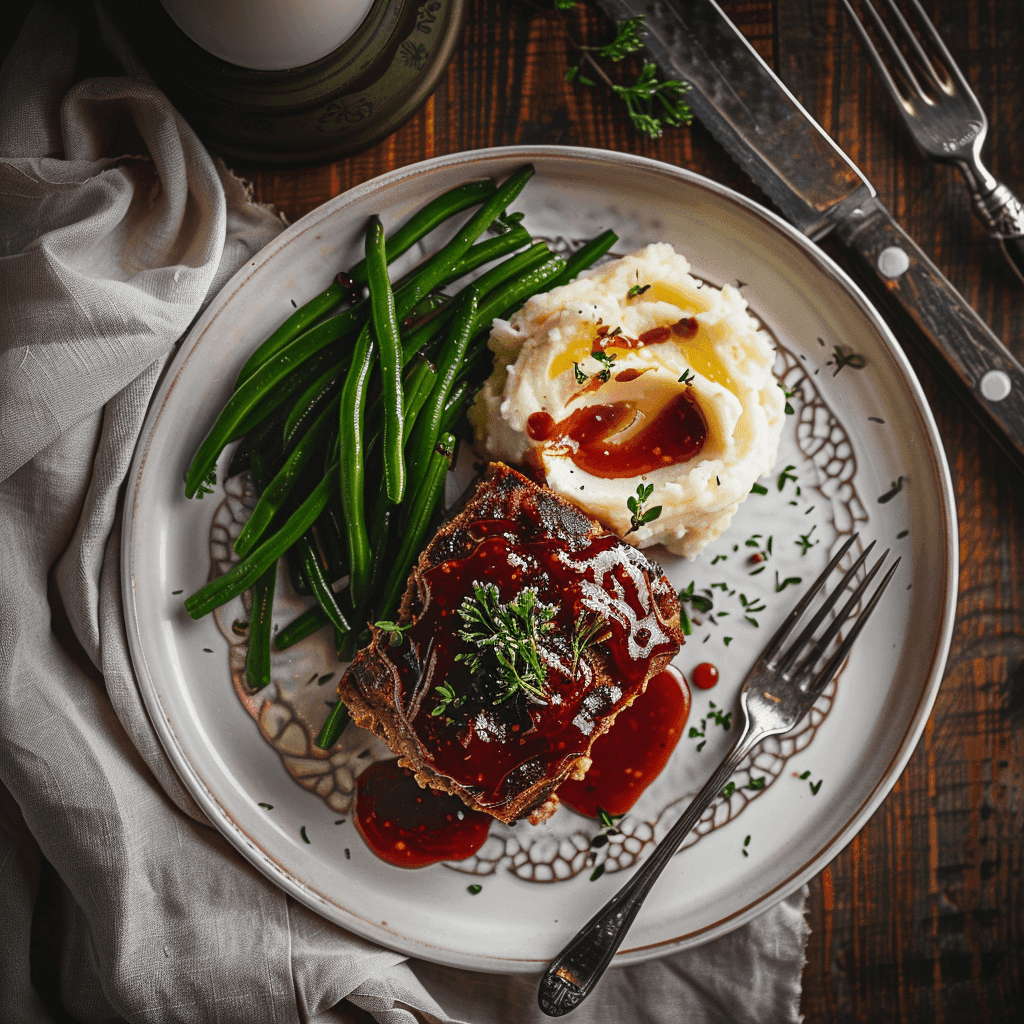 Lipton Onion Soup Meatloaf baked to perfection with a glossy ketchup glaze