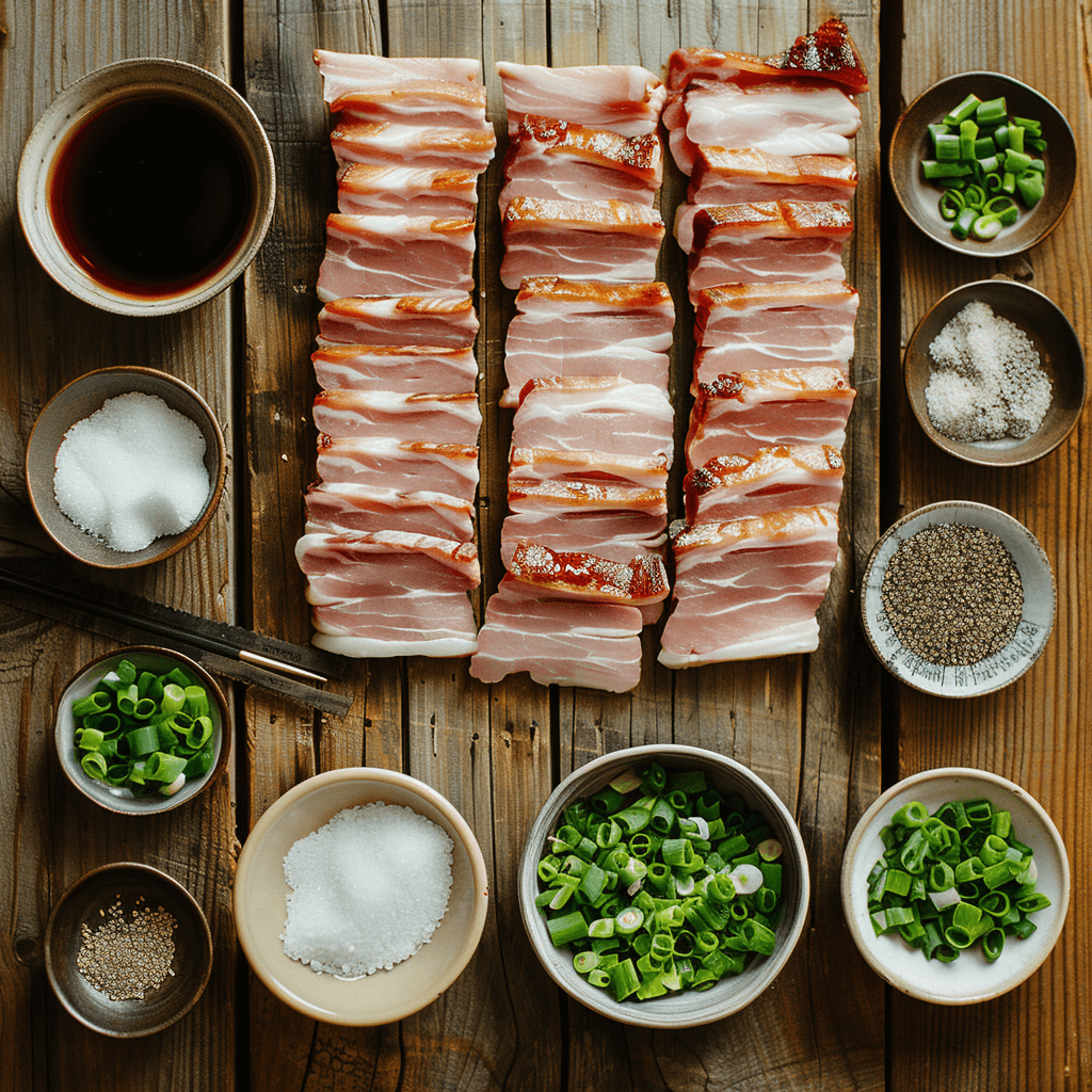 Ingredients for making Rafute (Braised Pork Belly)