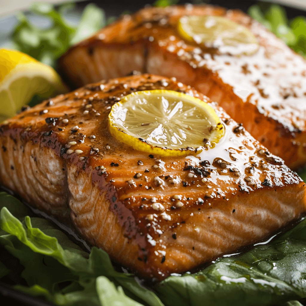 Smoked sturgeon slices with lemony dressing garnished with dill and capers.