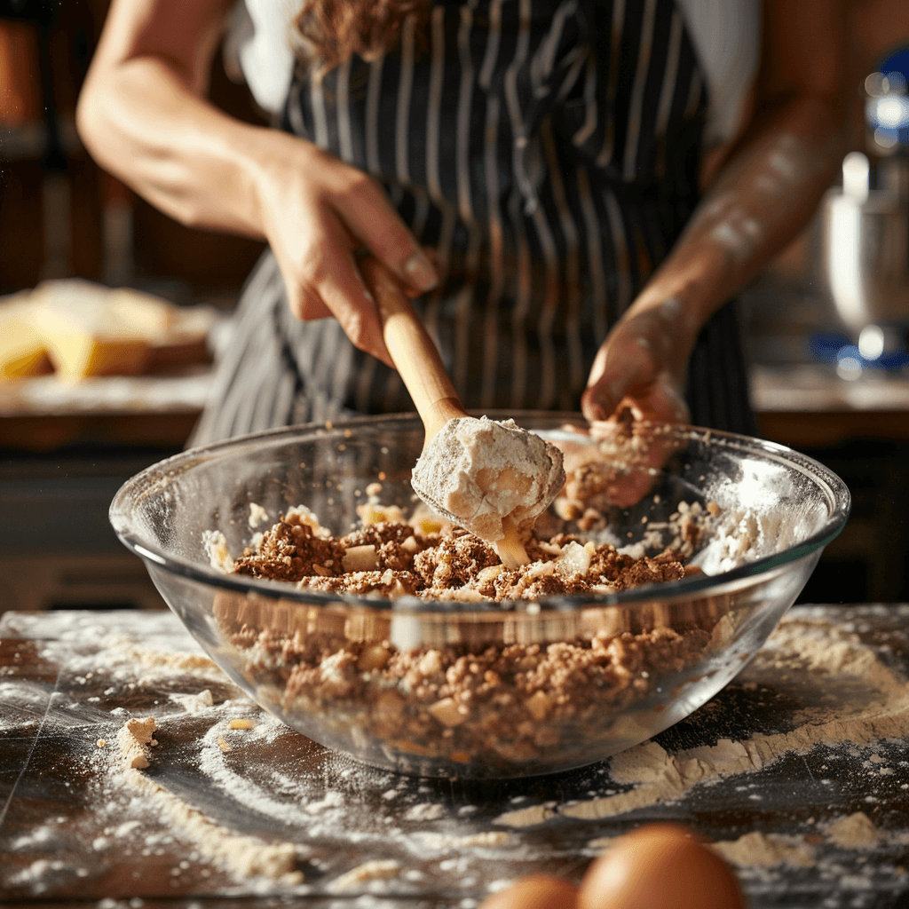 Mixing ground beef, Lipton Onion Soup Mix, breadcrumbs, and eggs in a bowl