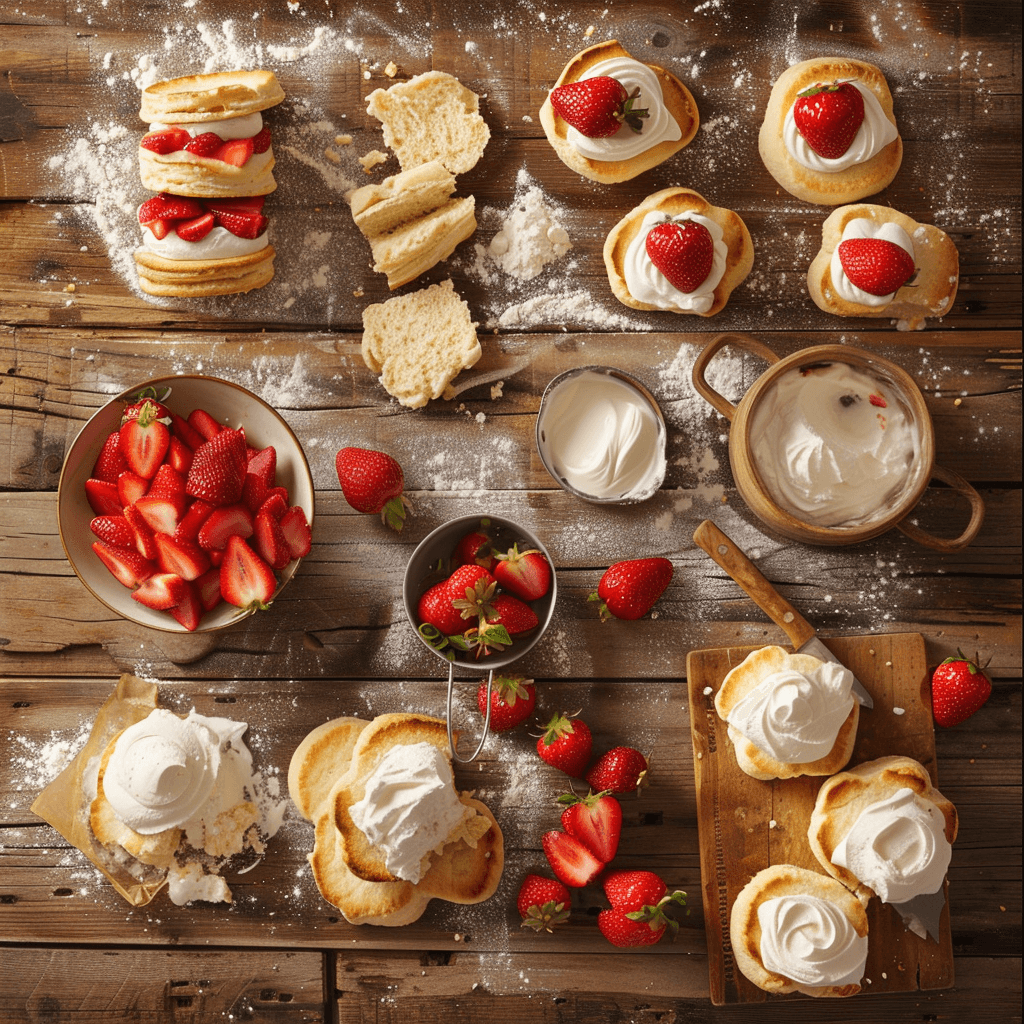 Simple strawberry shortcake recipe for beginners with flaky shortcakes, fresh strawberries, and homemade whipped cream.