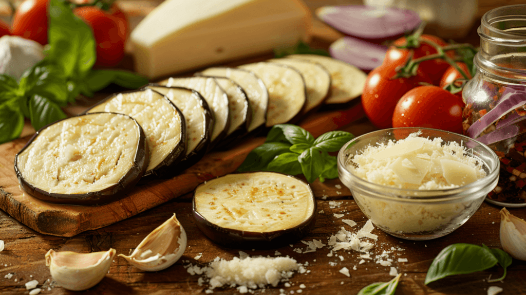 Ingredients for eggplant casseroles