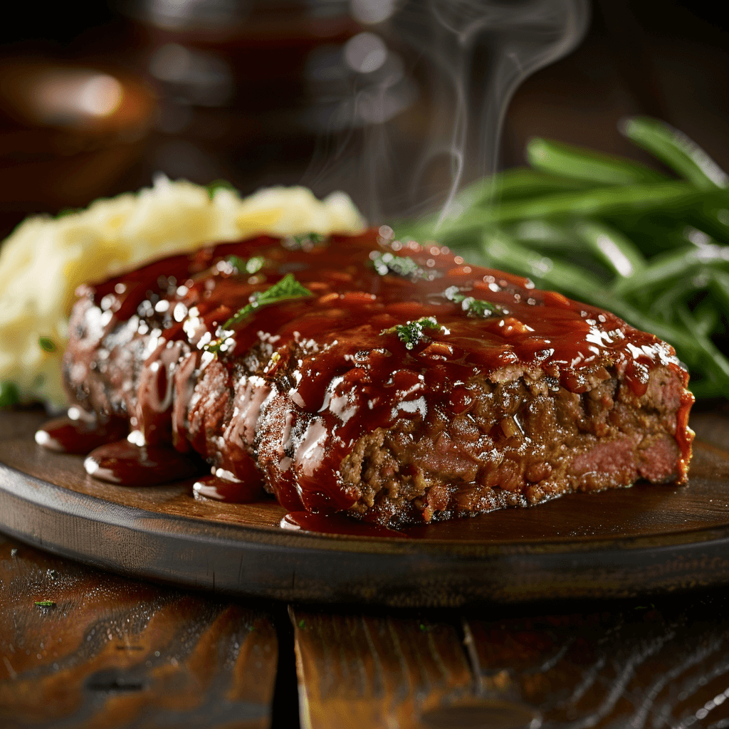 Finished Cracker Barrel Meatloaf with sides