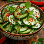 Vibrant Spicy Cucumber Salad with Fresh Herbs and Chili Flakes